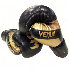 Боксерские перчатки VENUM 12-OZ BLACK-GOLD
