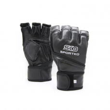 Open finger gloves Sportko leather PK-4 black M