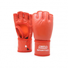 Open finger gloves Sportko leather PK-6 red M