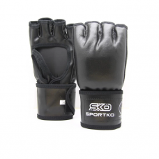 Open finger gloves Sportko leather PK-6 black L