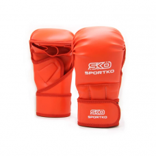 MMA gloves with open fingers SPORTKO PD-8 red S/M