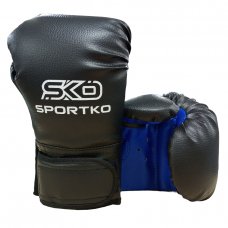 Boxing gloves SPORTKO PD2 black-blue 6 oz