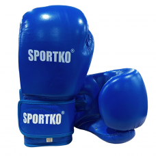 Boxing gloves SPORTKO leather "Elite" blue 12 oz