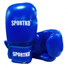Boxing gloves SPORTKO leather "Elite" blue 10 oz