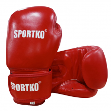 Boxing gloves SPORTKO leather "Elite" red 10 oz