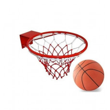 Basketball hoop 45 cm with ball No. 7 and white and red net