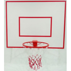 Basketball all-weather backboard SR 125 x 100 cm with ring No. 7 - 45 cm and white-red mesh