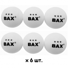 Мячи для настольного тенниса BAX 3***  Набор 6 шт 40 мм White